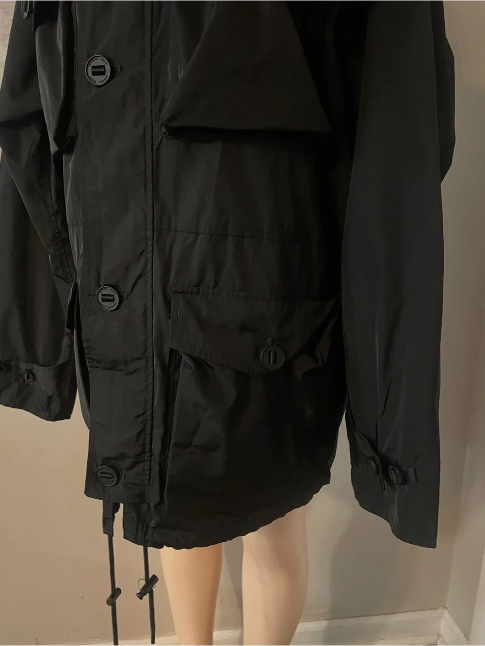 New Michael Kors Black Men's multi pocket Utility Field Jacket military size XL